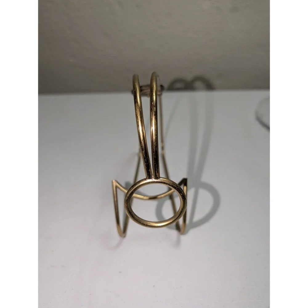 Vintage‎ Brass Wire Wine Caddy Bottle Holder Chariot Emblem Bar Decor